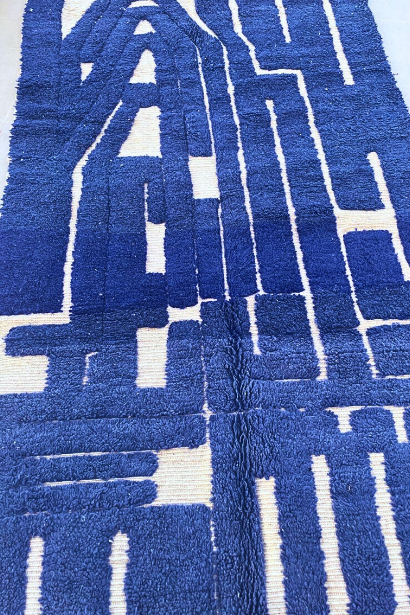 Tapis Beni Ouarain - Indigo Déconstruit