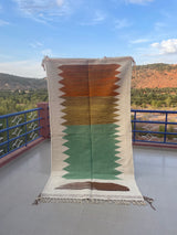 Tapis Kilim Zanafi Chamchi - Vert Marron